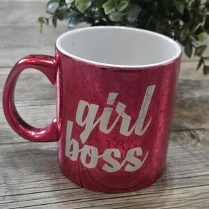 Just Funky Pink Crackle Girl Boss Mug